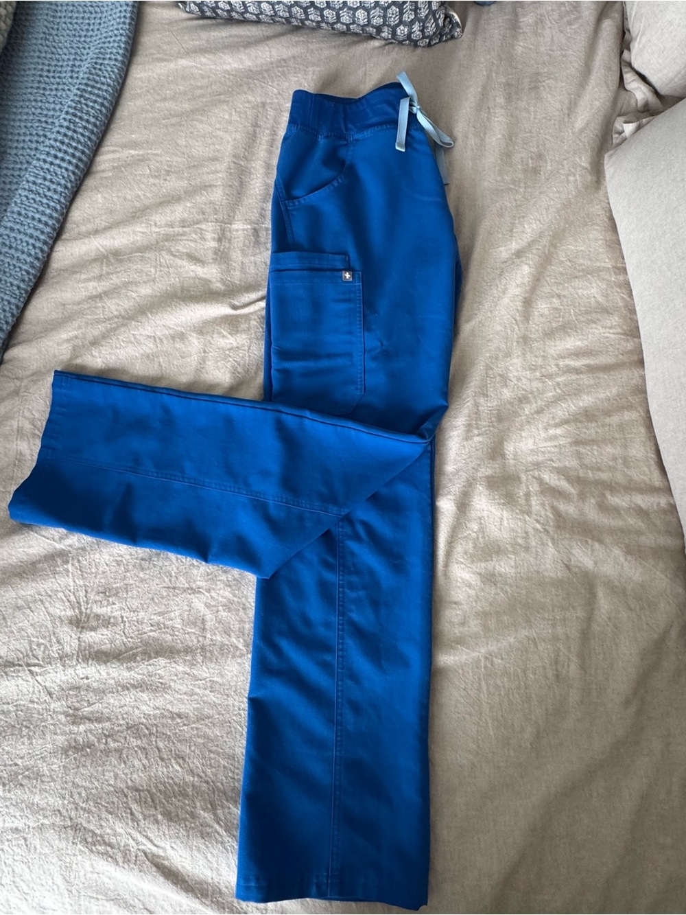 Figs Women's Scrub Joggers in Royal Blue with Drawstring